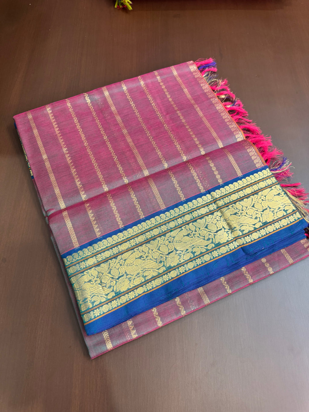 Vertical Veldhari on Zari Kissed Silk Cotton -