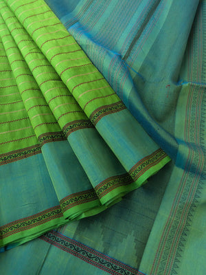Woven Motifs Silk Cotton - apple green veldhari