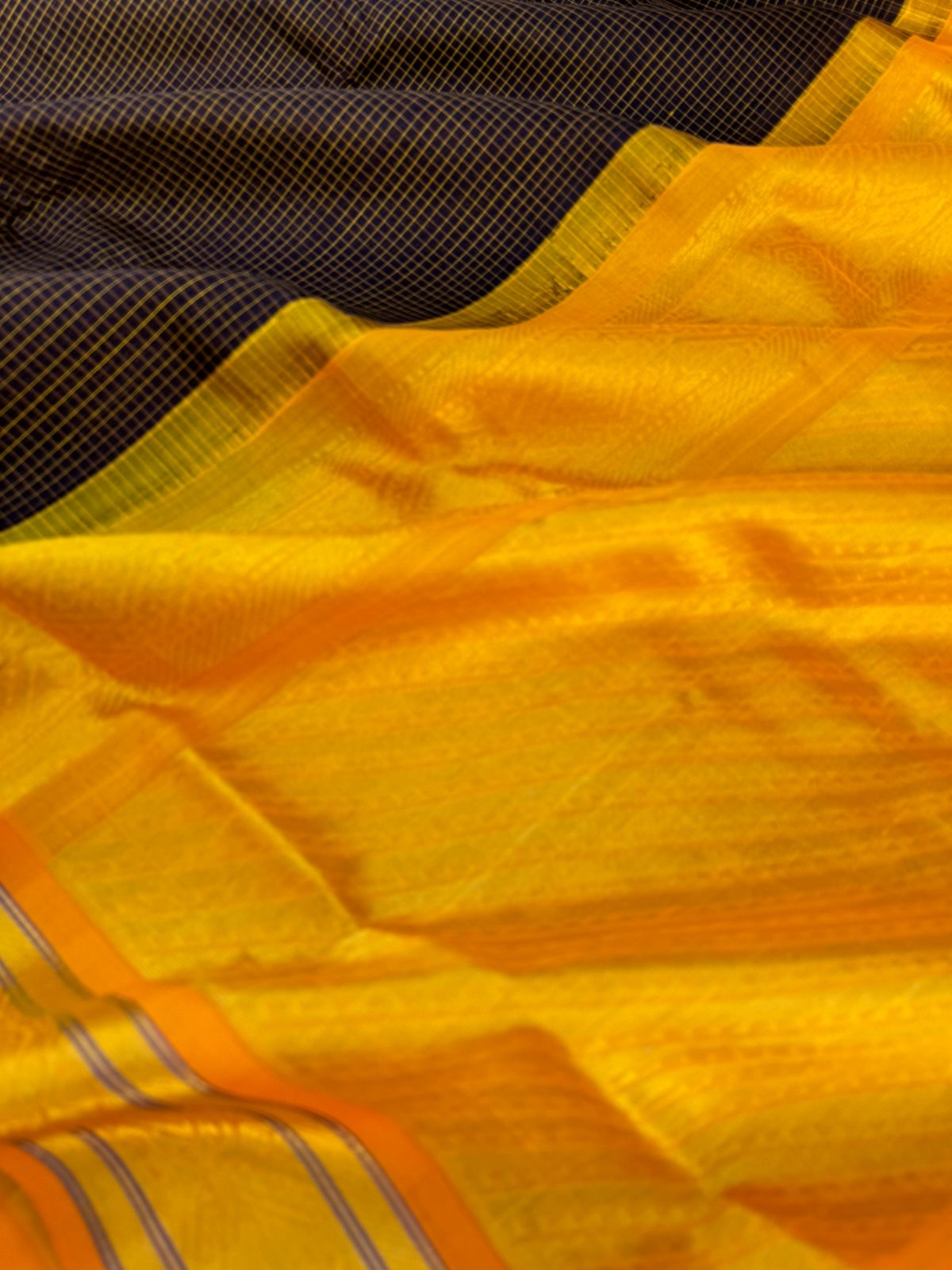 Korvai Silk Cottons - Coffee bean podi kattam golden pallu and blouse
