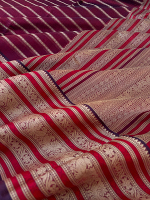 Woven Motifs Silk Cotton -burgundy veldhari