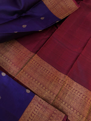 Antique Touch Kanchivarams - the traditional at the best deep ink blue and maroon