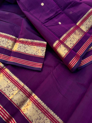 Zari Touched Mangalavastaram - deep brinjal purple