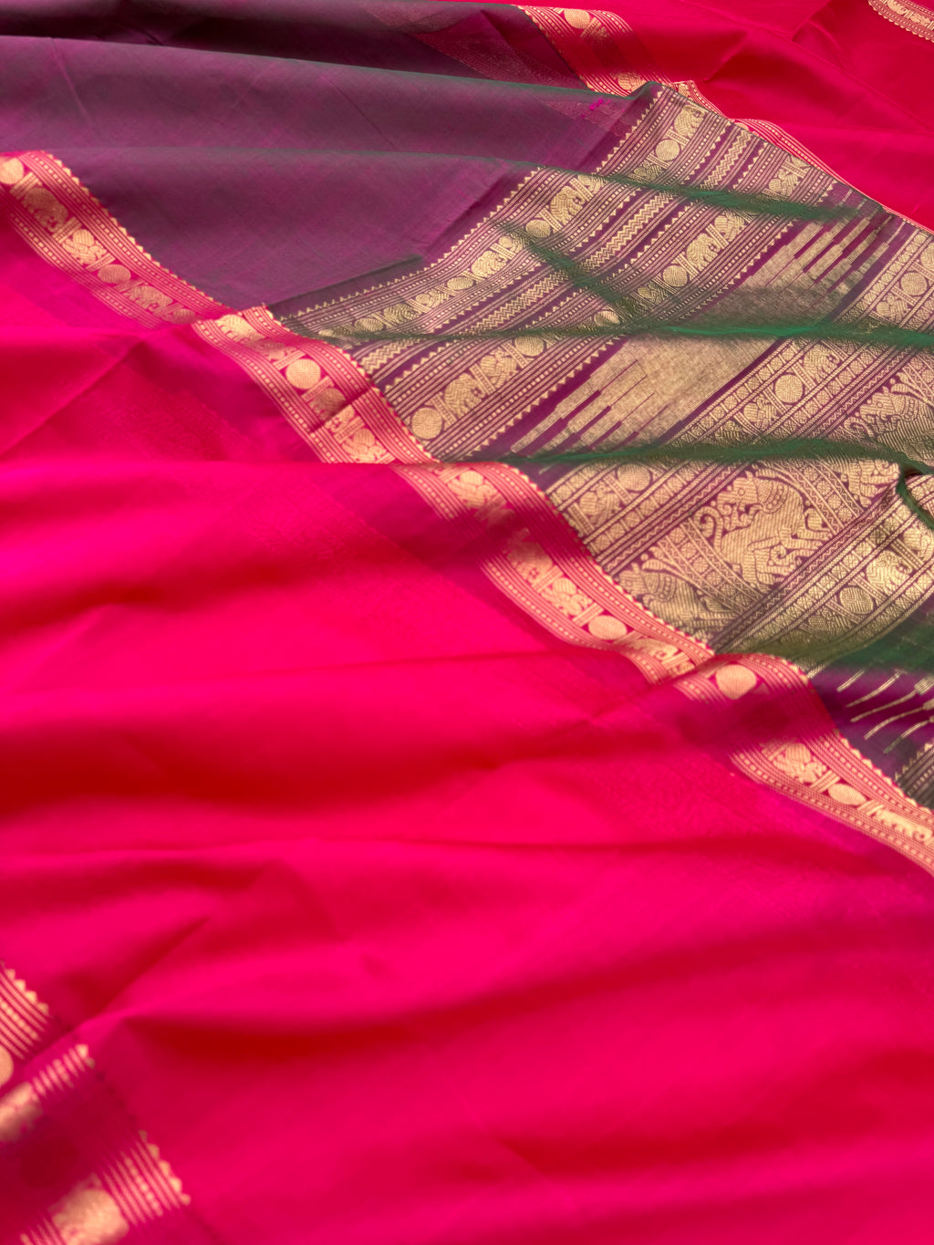 Zari Kissed Silk Cotton - a classy mubbagam !! Mubbagam mean three equal parts