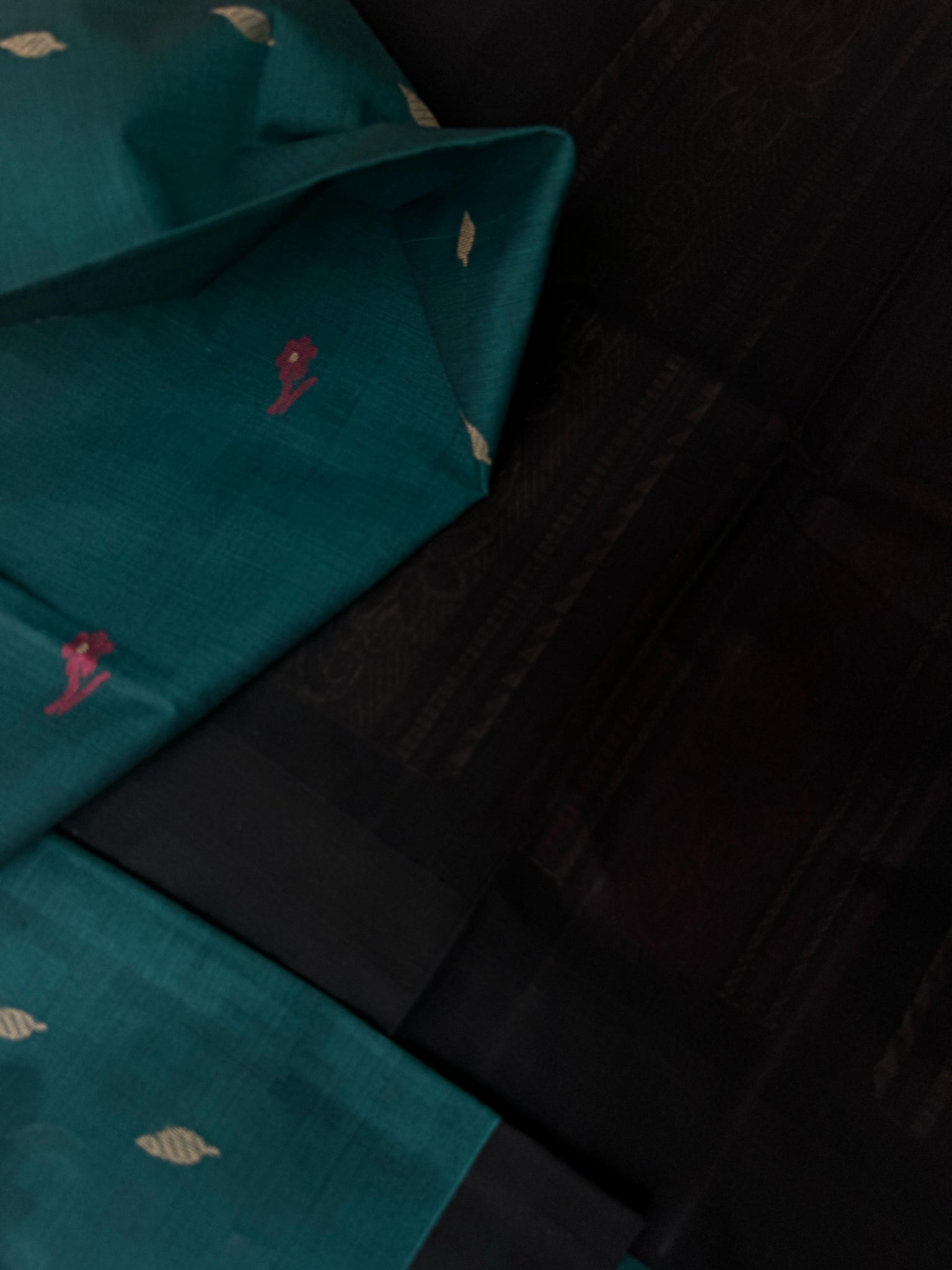 Pragatham - Contrast Play - burnt blue and black
