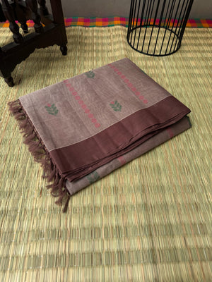 Pragatham - Contrast Play - dusky beige and chocolate