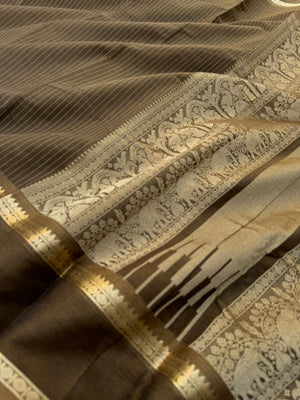 Zari Touched Mangalavastaram - stunning deep dark bronze tone