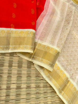Korvai Silk Cotton - orange short pink and gold ivory