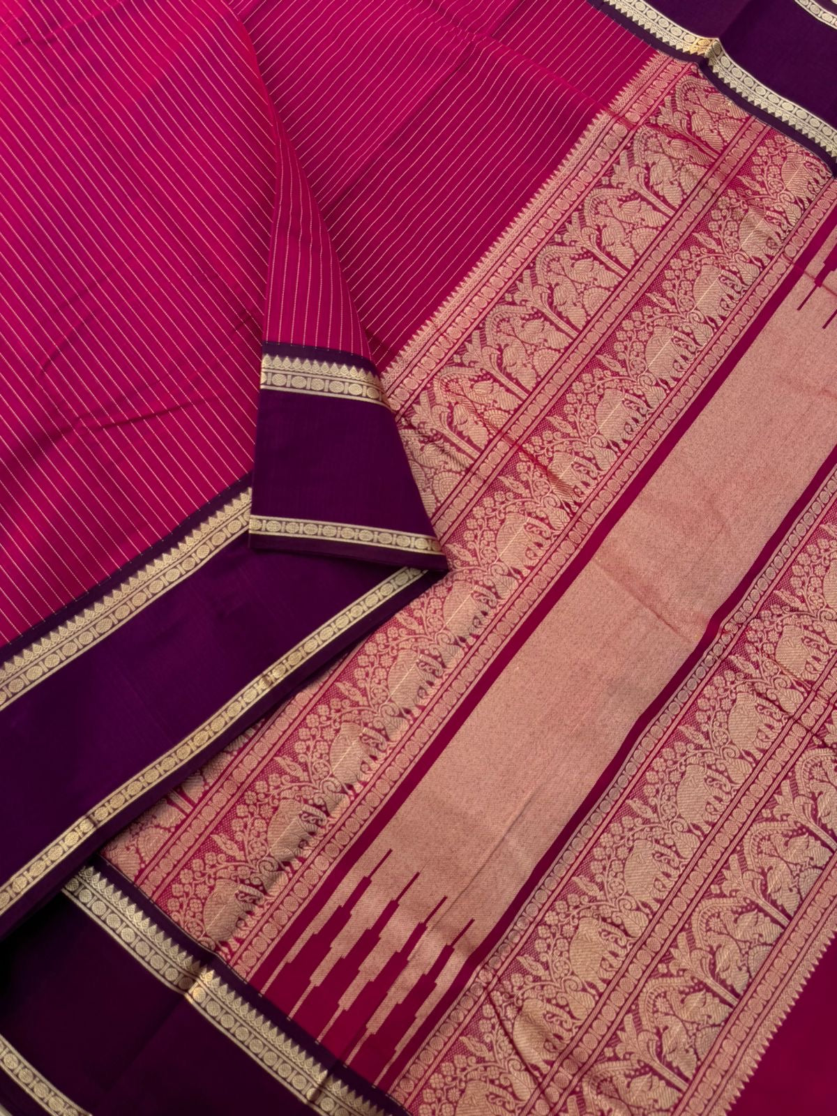 Zari Touched Mangalavastaram - stunning deep pink and purple
