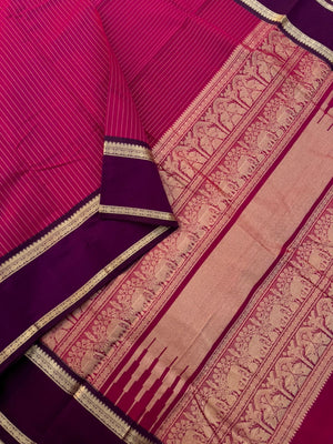 Zari Touched Mangalavastaram - stunning deep pink and purple