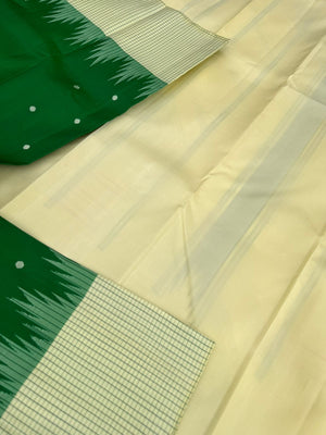Rarest Korvai Kanchivaram - the most amazing deep green and border podi kattam with body buttas