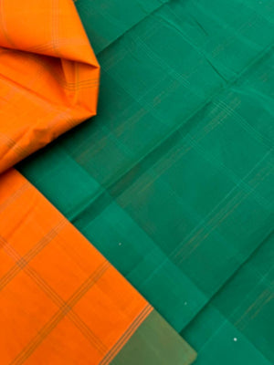 Pragatham - Contrast Play- carrot Orange and green