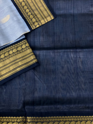 Korvai Silk Cotton - grey and black !