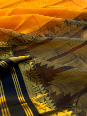 Korvai Silk Cotton - gorgeous golden mustard and black