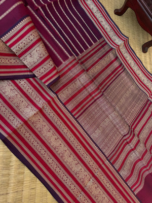 Woven Motifs Silk Cotton -burgundy veldhari