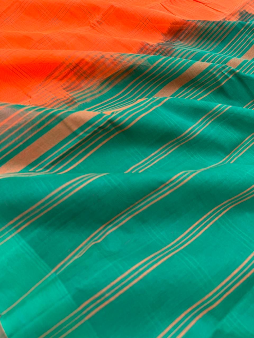 Pragatham - Contrast Play - fanta orange and green