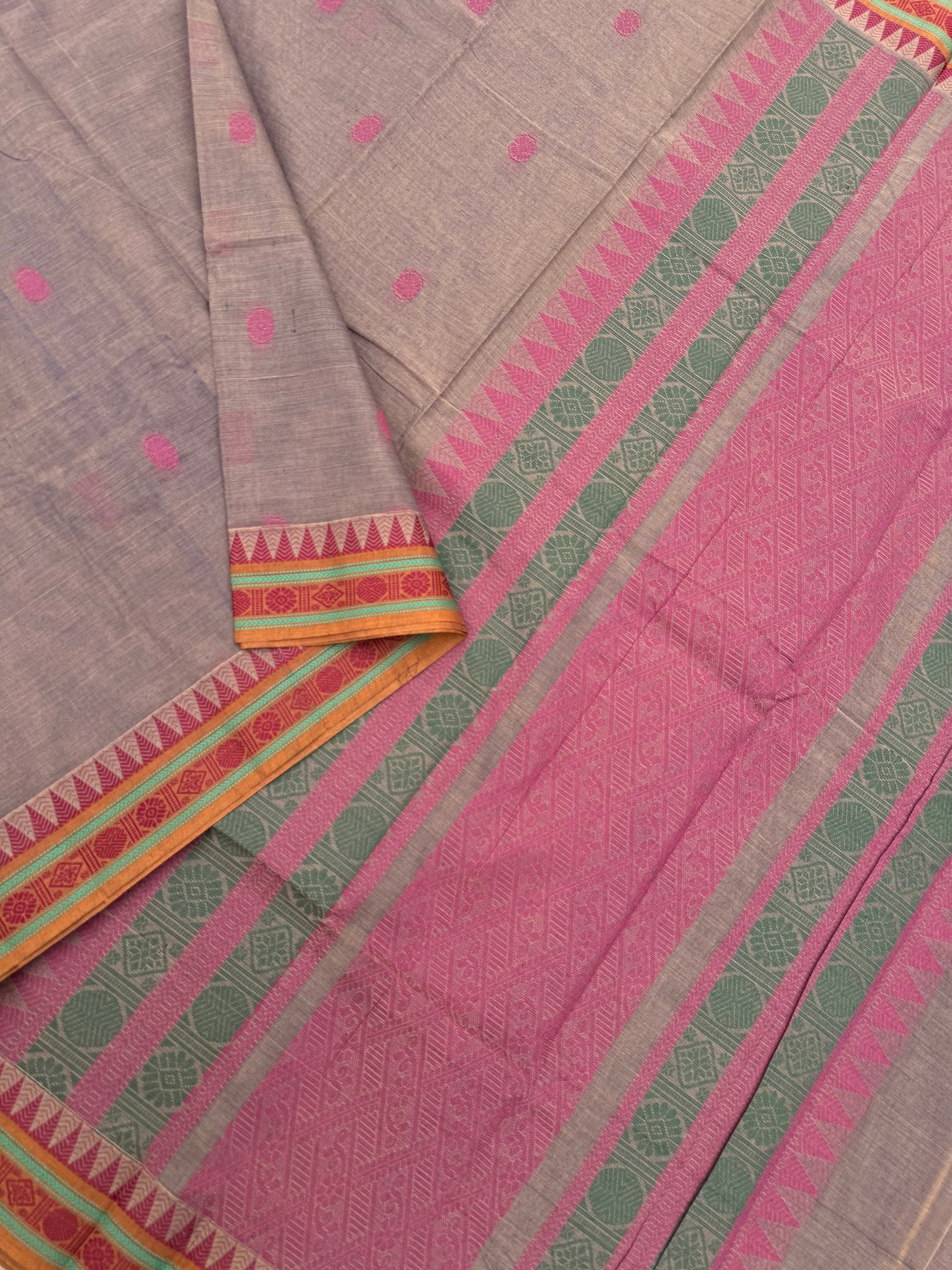 Softer Chettinad - beige grey with small borders