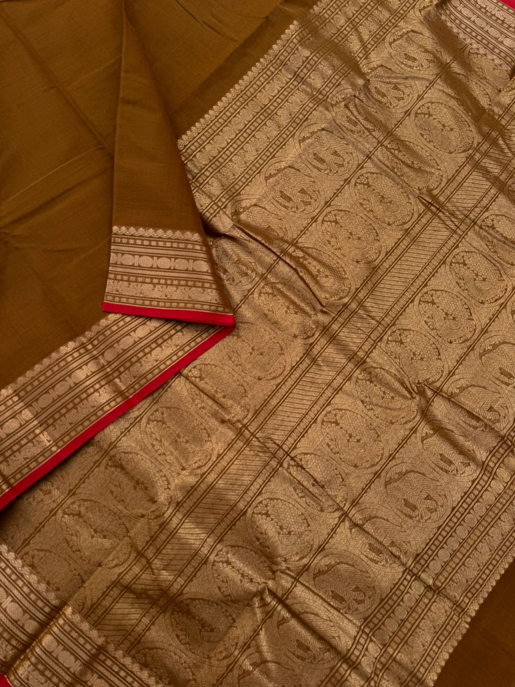 Zari Touched Mangalavastaram - earthy brown