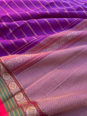 Mangalavastaram -  violet purple veldhari for people who love small borders