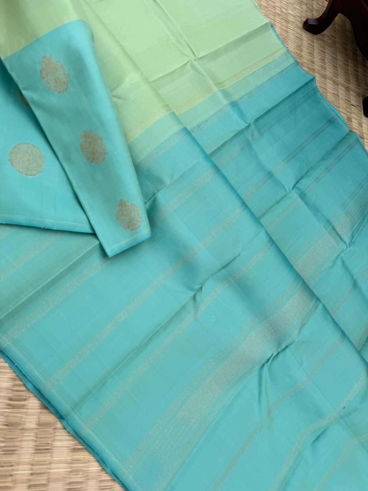 Album Untouched - beautiful pastel pista green with one side broad ice blue borders