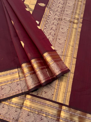 Zari Touched Mangalavastaram - deep burgundy