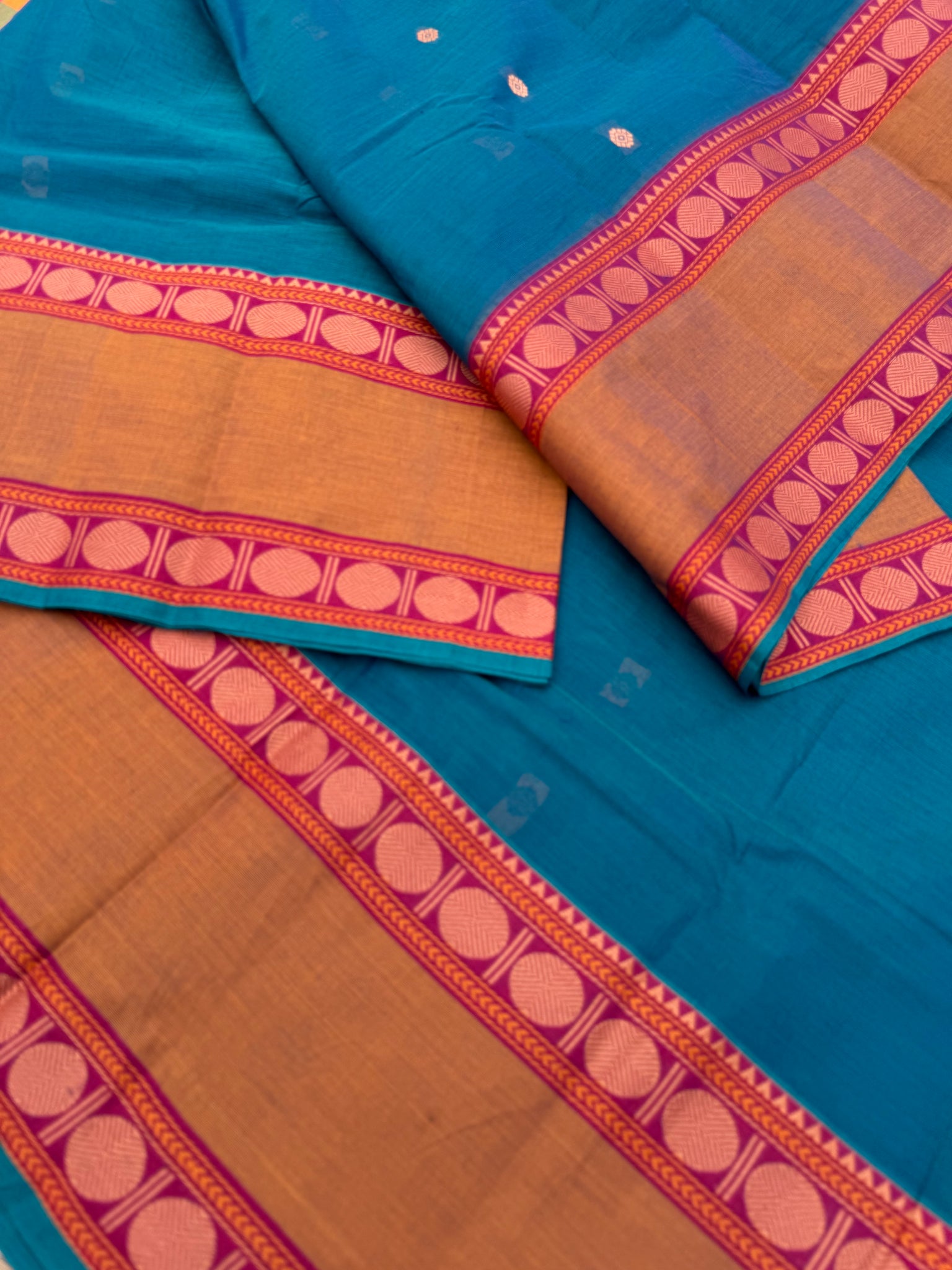 Softer Chettinad -teal blue with retta pett