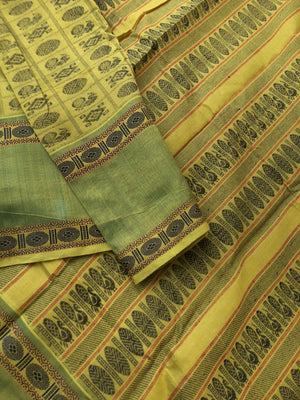 Woven Motifs Silk Cotton - pale green 1000 buttas