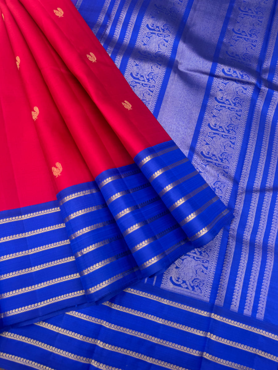 Vintage Ragas on Kanchivarams - a most old style korvai Kanchivaram wi ...
