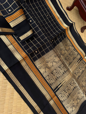 Zari Kissed Silk Cotton - super stunning black muthu kattam