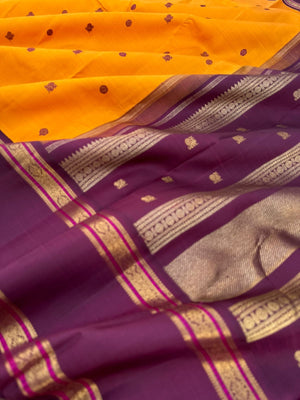 Meenakshi - Heirloom Korvai Kanchivaram - vintage mustard and betel nut