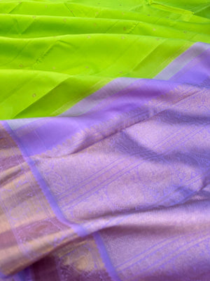 Meenakshi - Heirloom Korvai Kanchivaram - fresh green and lavender