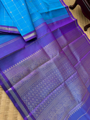 Album Untouched - beautiful blue and lavender for people who love small borders l, with muthu kattam woven body.