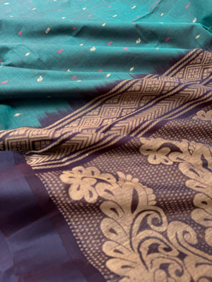 Pragatham - Contrast Play - burnt blue and navy blue