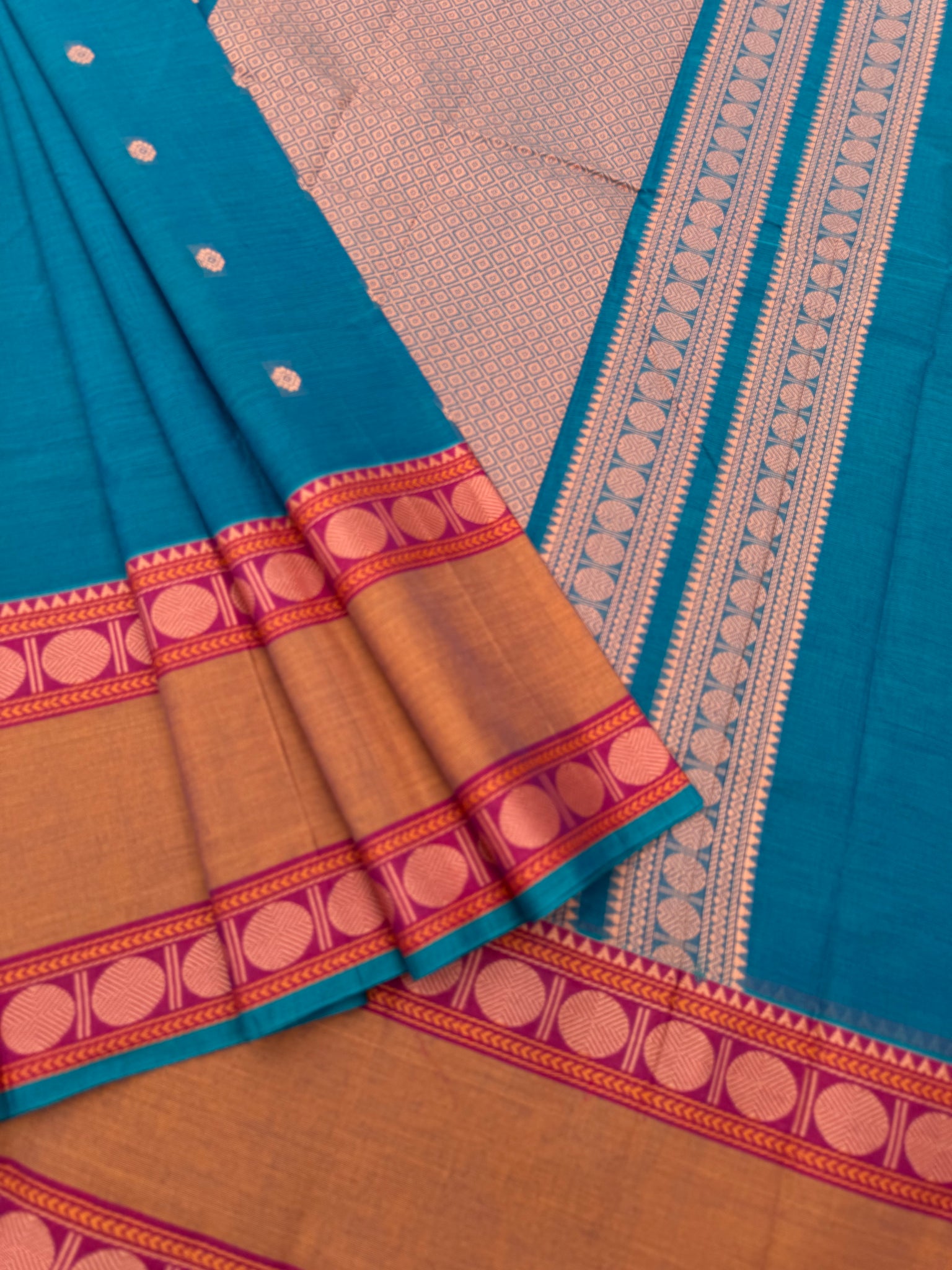 Softer Chettinad -teal blue with retta pett