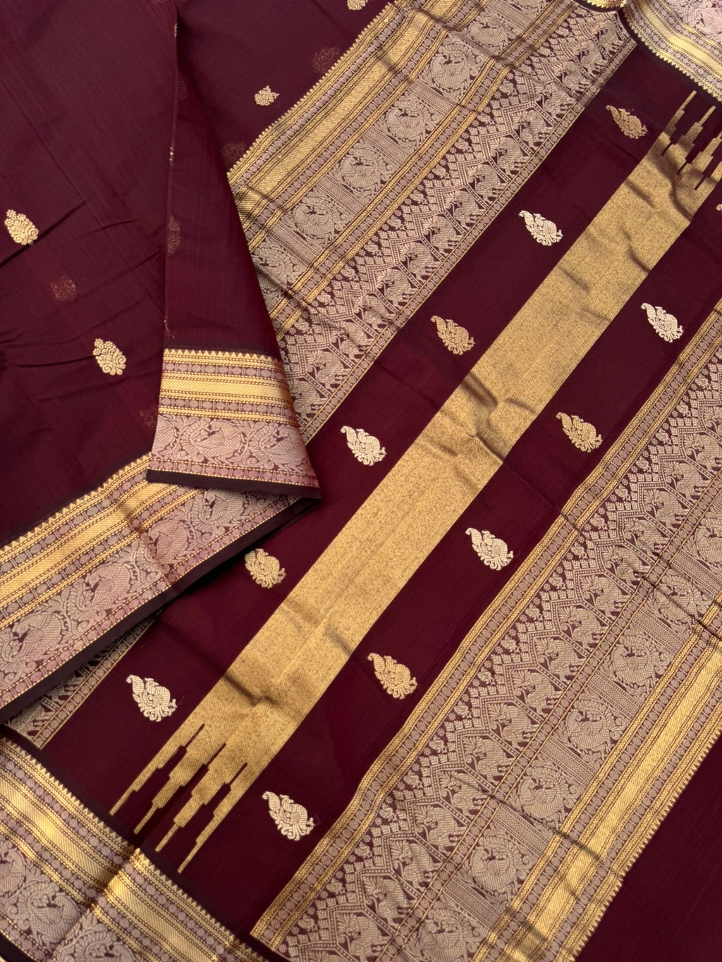 Zari Touched Mangalavastaram - deep burgundy