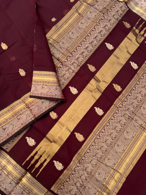 Zari Touched Mangalavastaram - deep burgundy