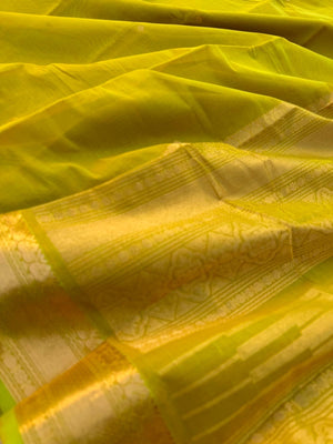 Zari Touched Mangalavastaram - sampanga green and gold