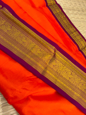Korvai Silk Cottons - orange majentha