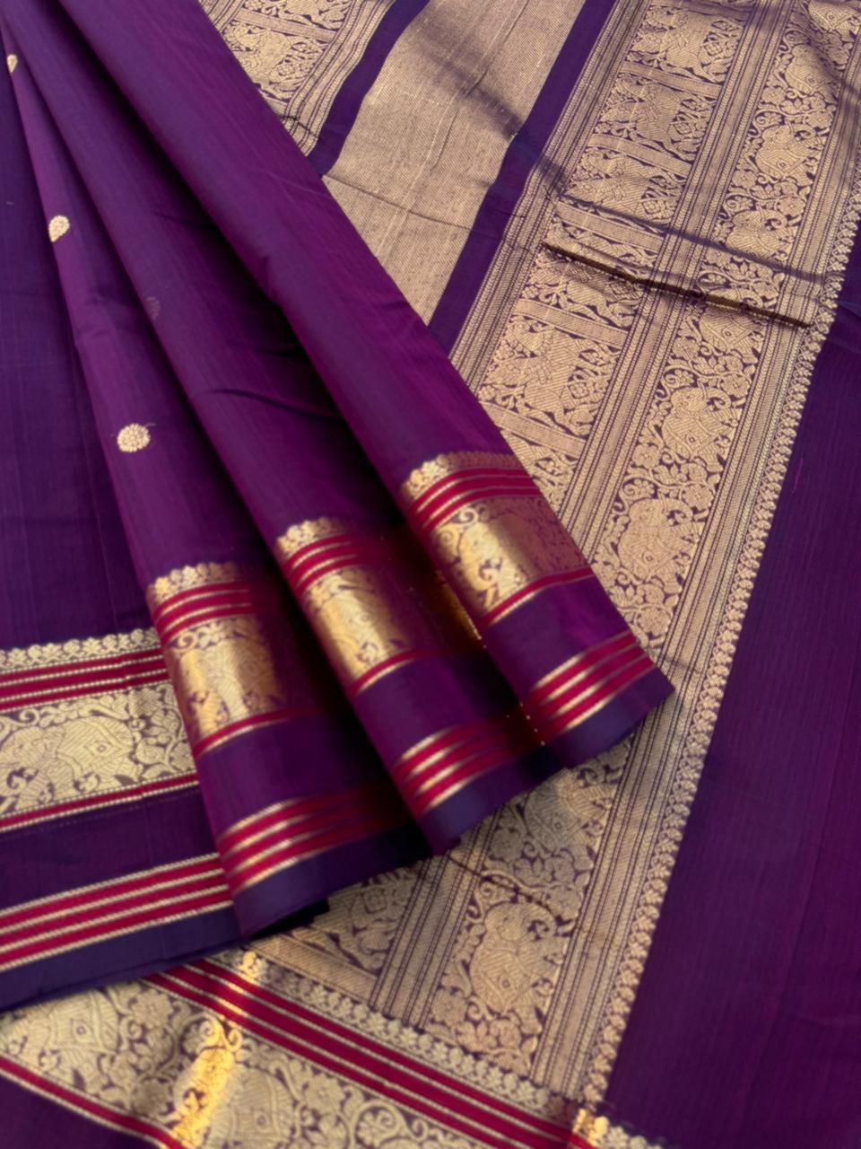 Zari Touched Mangalavastaram - deep brinjal purple