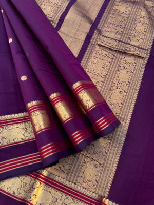 Zari Touched Mangalavastaram - deep brinjal purple