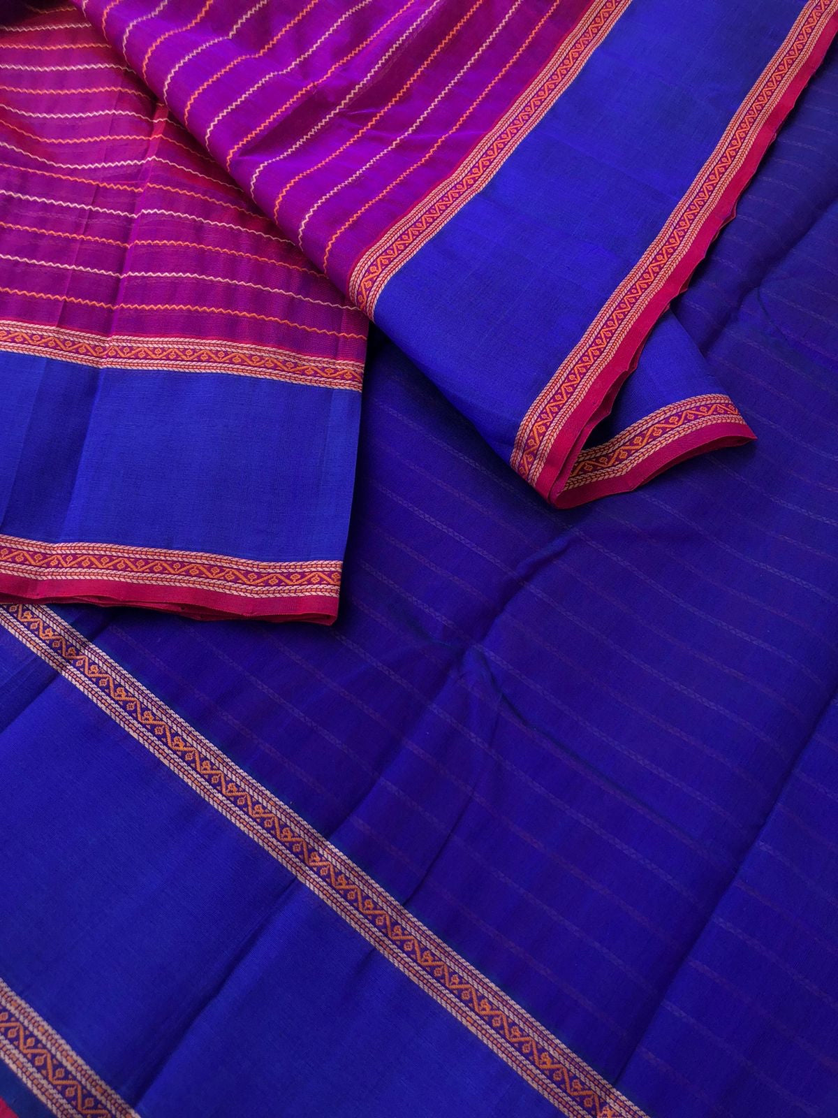 Woven Motifs Silk Cotton - deepest purple veldhari