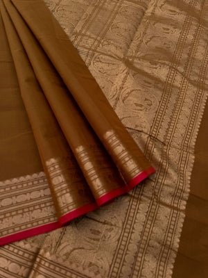 Zari Touched Mangalavastaram - earthy brown