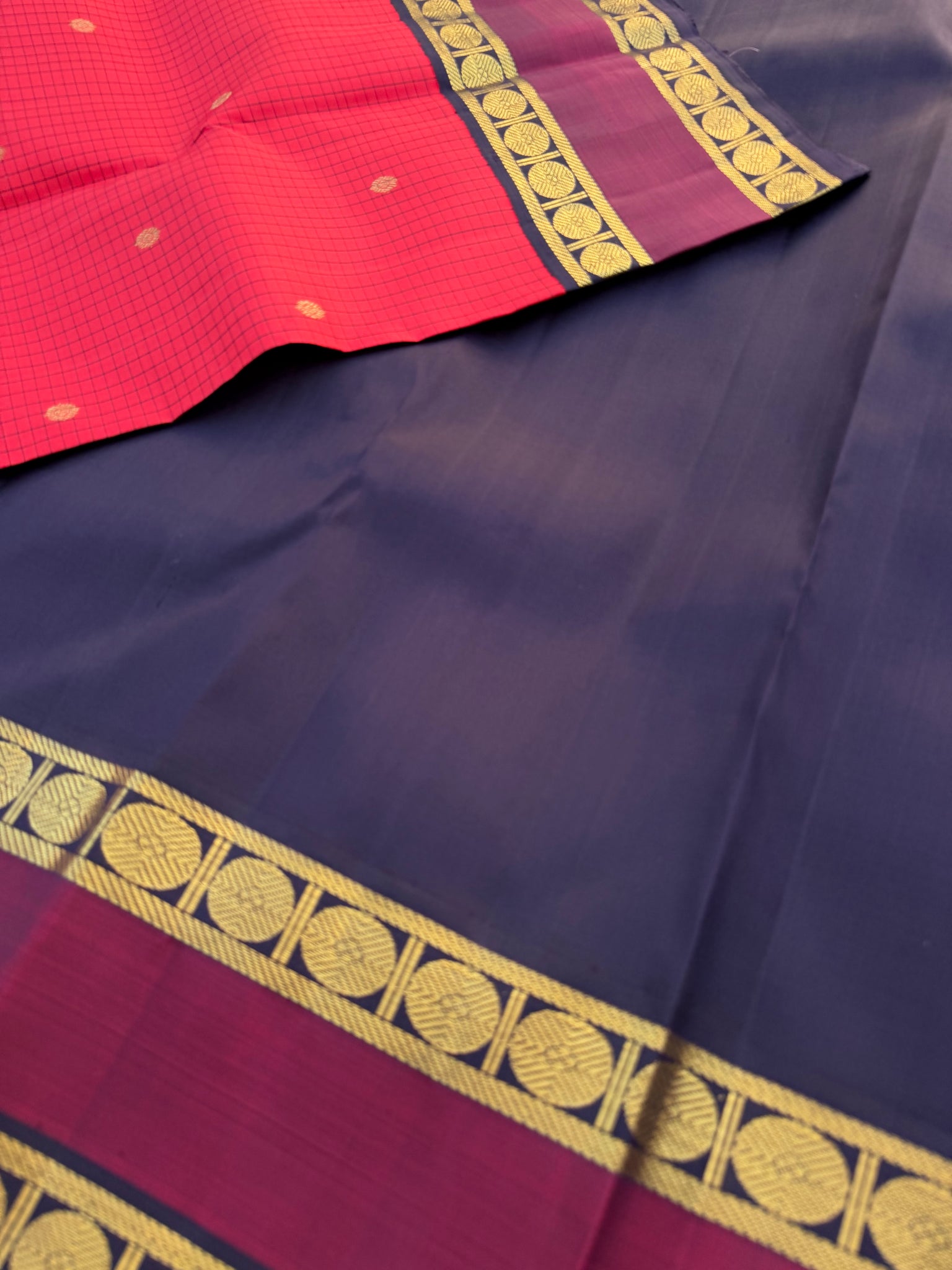 Vintage Ragas on Kanchivarams - A beautiful deep traditional red and m ...