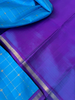 Album Untouched - beautiful blue and lavender for people who love small borders l, with muthu kattam woven body.