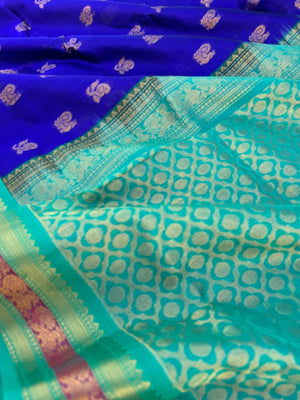Korvai Silk Cottons - ms blue and teal