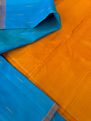 Album Untouched - most beautiful anandha blue and mustard malli mokku woven body