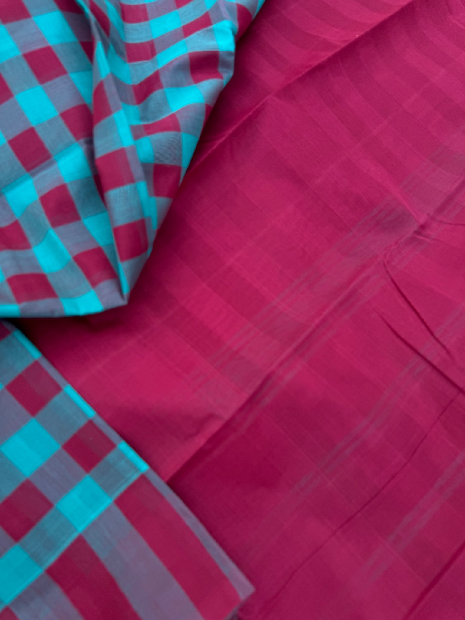 Pragatham - Contrast Play - teal and aaraku with full chettinad vibes