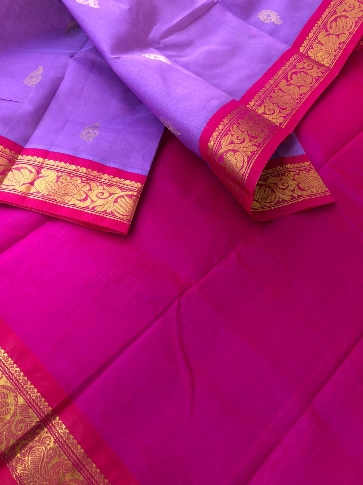 Bliss of Korvai Silk Cottons - December lavenders