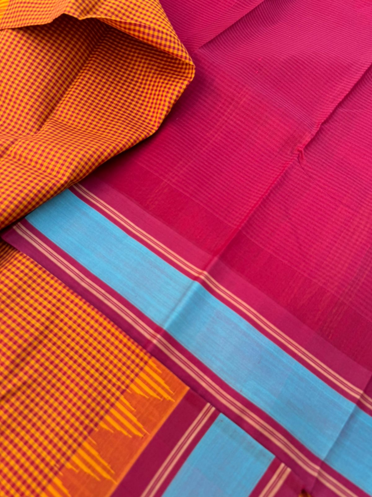 Signature Silk Cotton - mustard rust and aaraku kasa kasa kattam