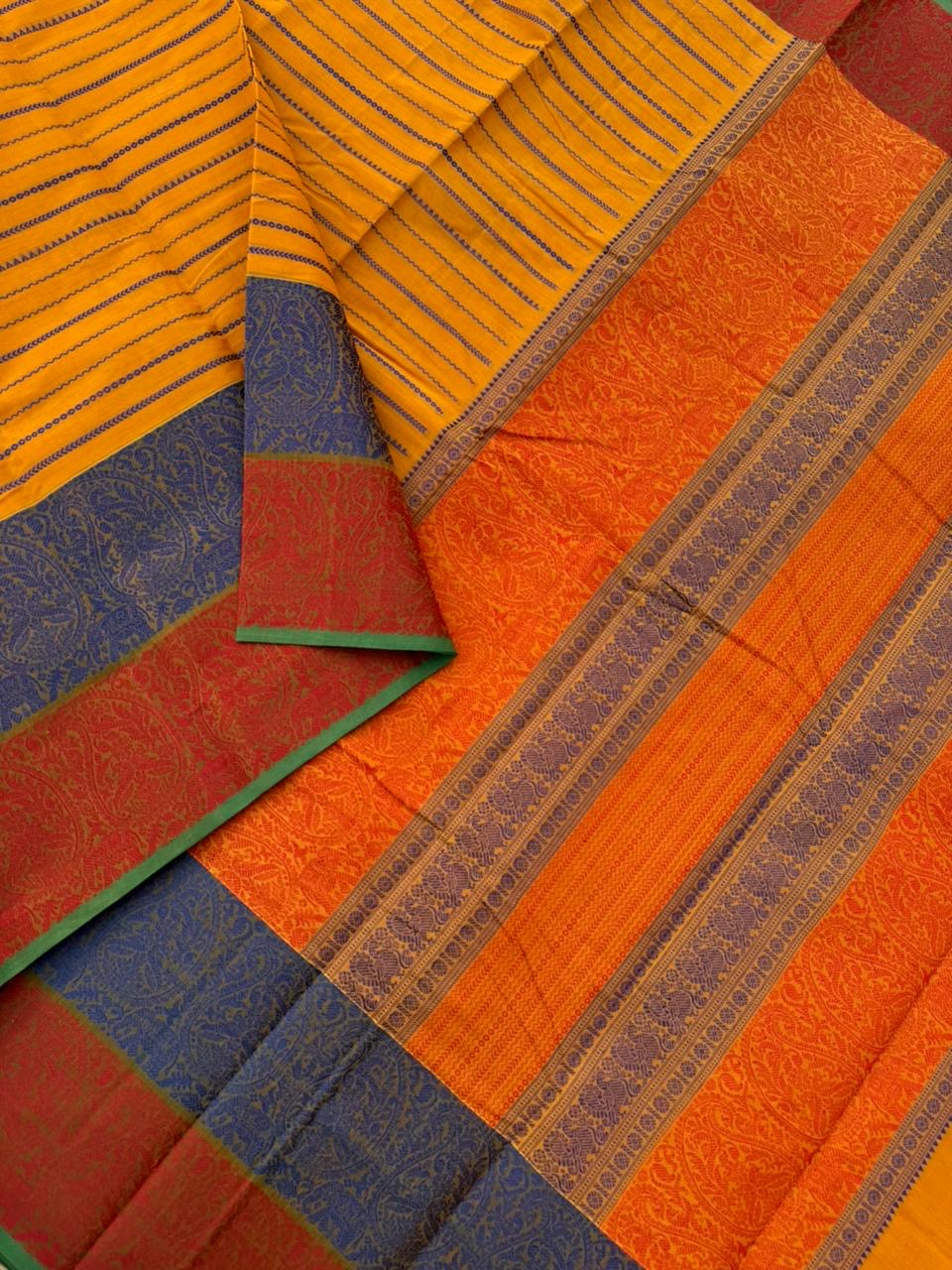 Mangalavastaram - a grandest mustard veldhari with grand border