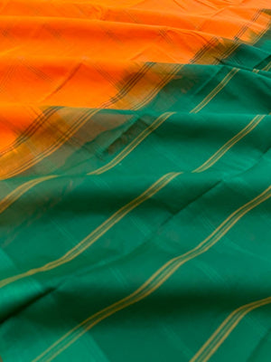 Pragatham - Contrast Play- carrot Orange and green